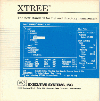 XTree 2 manual, 1985